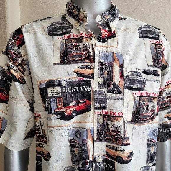 175. Joe Marlin Retro Mustang Button Down Shirt - Size XL - Picture 2 of 5